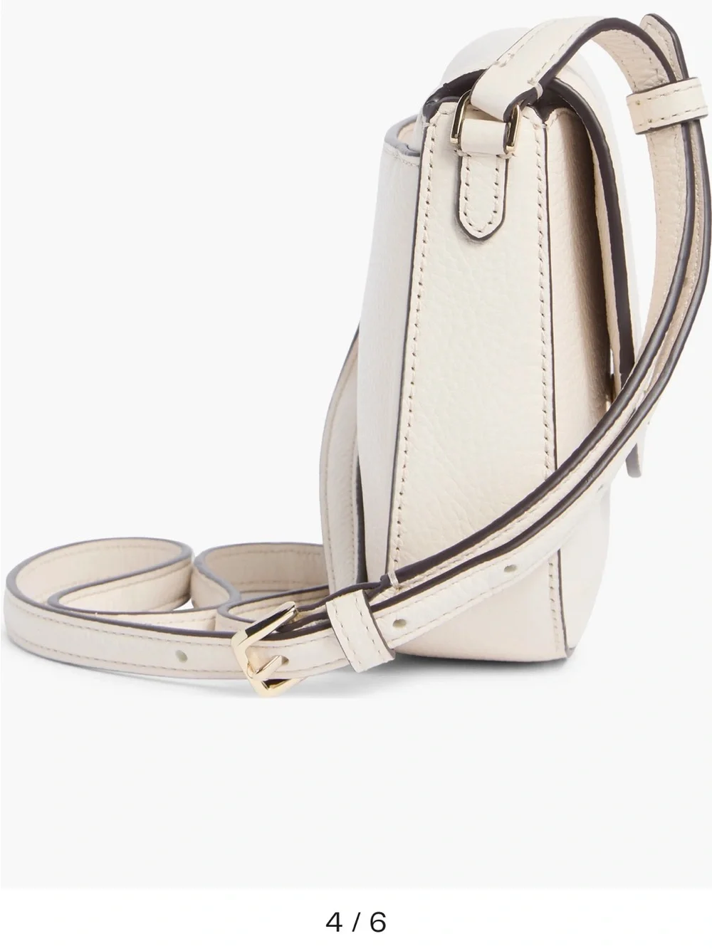 kate spade cream pebble leather crossbody with gold logo
